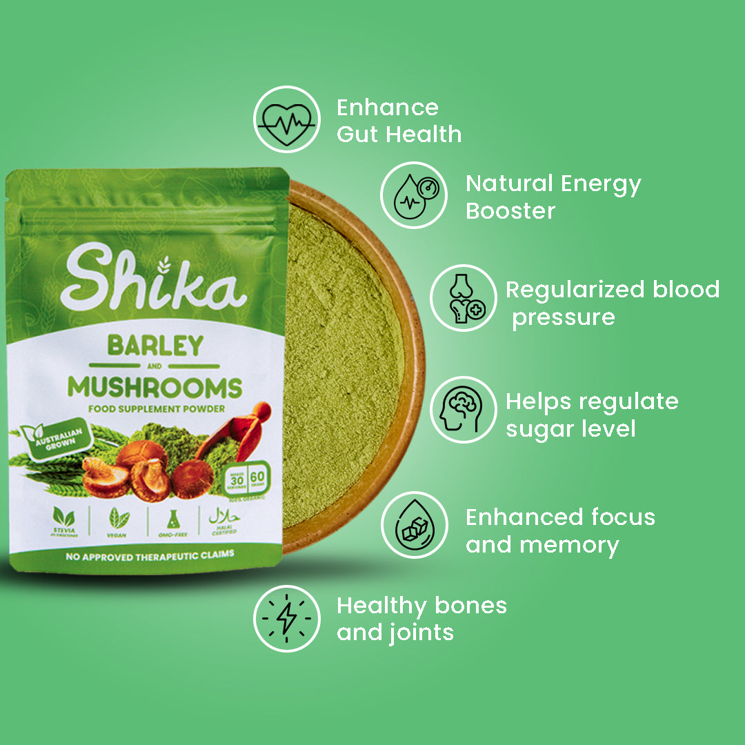 SHIKA BARLEY & MUSHROOMS FOOD SUPPLEMENT POWDER