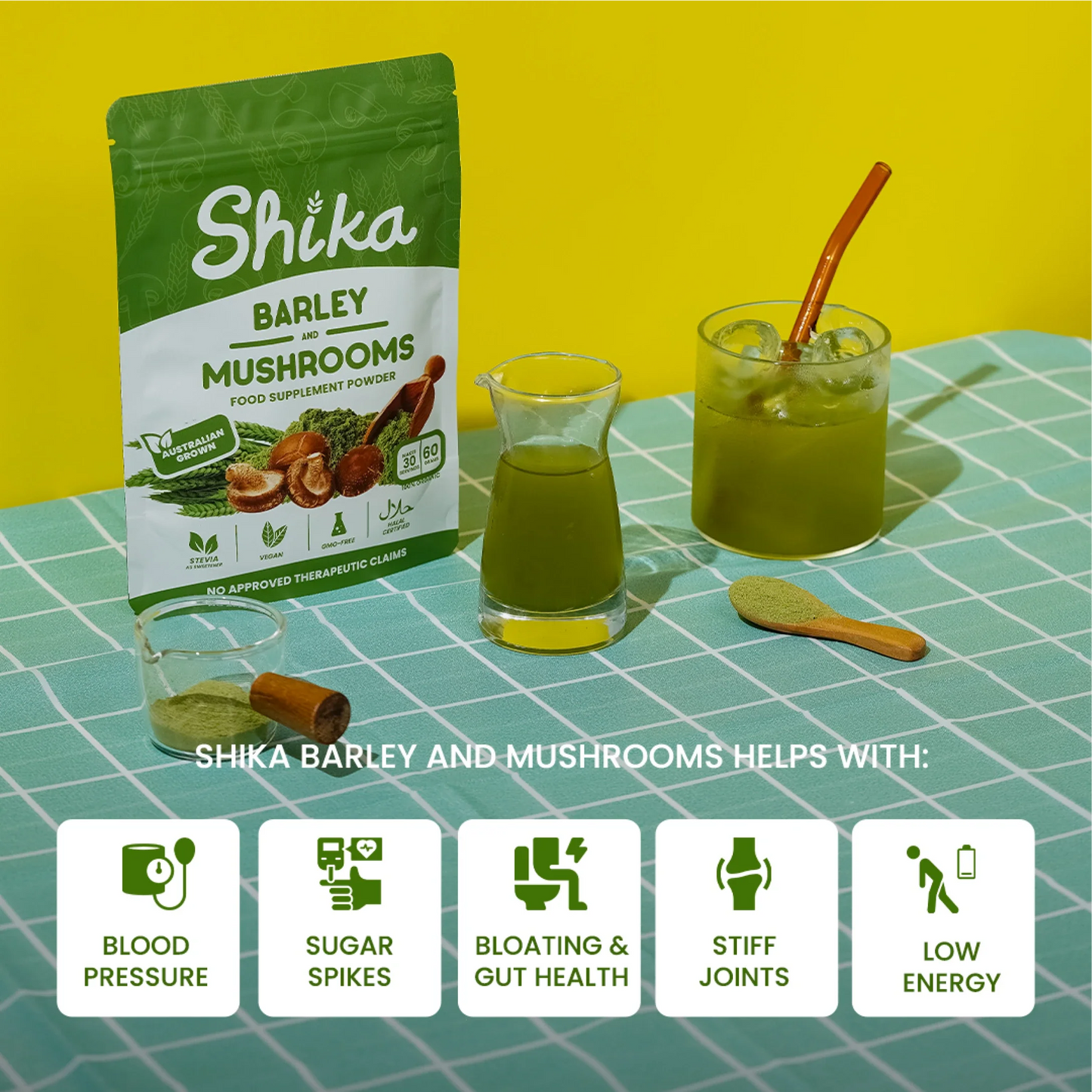 SHIKA BARLEY & MUSHROOMS FOOD SUPPLEMENT POWDER